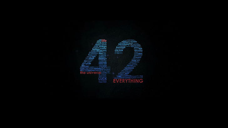 The Answer To Life The Universe Everything, 42 everything, black, HD wallpaper