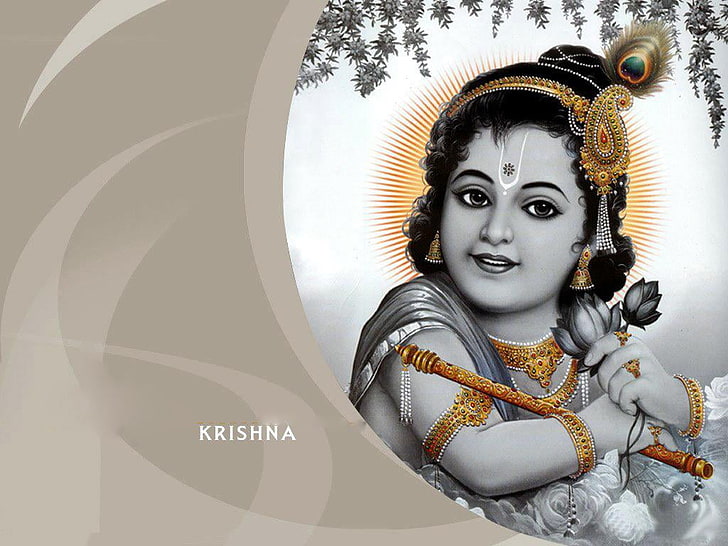 HD wallpaper: Govinda Janmashtami, Krishna portrait with text overlay,  Festivals / Holidays | Wallpaper Flare