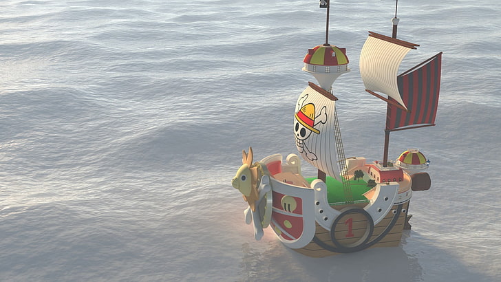 One Piece Sunny boat toy, Thousand Sunny, anime, ship, sailing ship, HD wallpaper