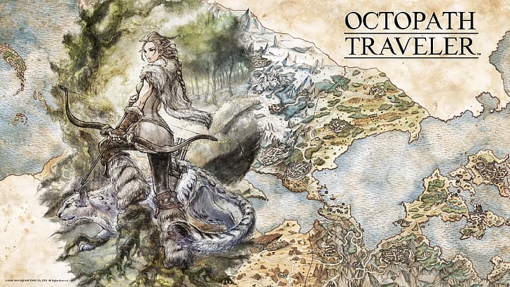 Octopath Traveler, artwork, HD wallpaper