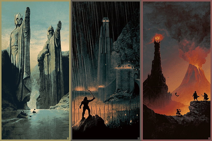 Lord of the Rings illustration collage, The Lord of the Rings