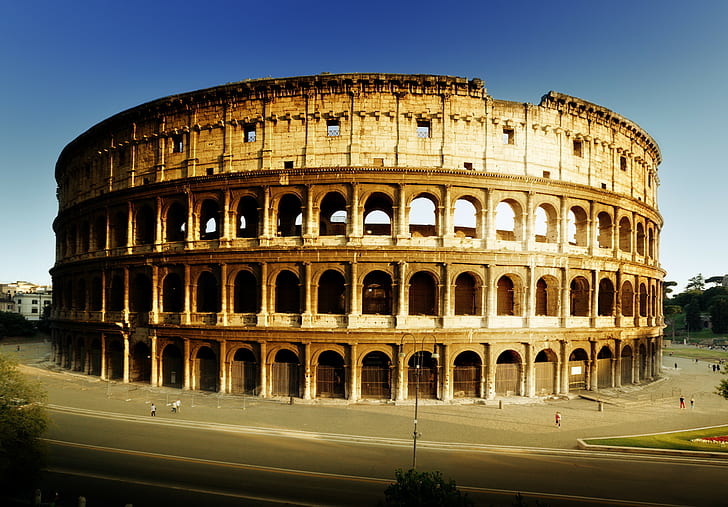 Colosseum, Rome, old building, Italy, architecture, ancient