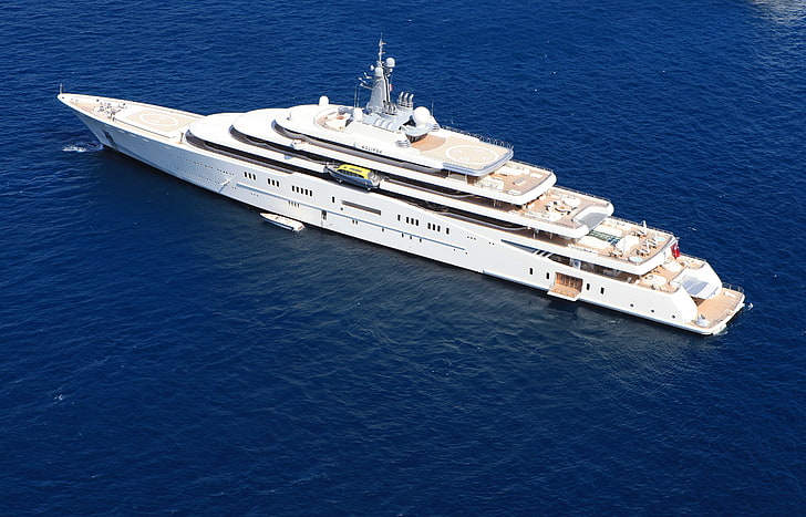 white cruise ship, yacht, boat, eclipse, sea., mega, motor, nautical vessel, HD wallpaper