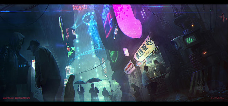 Blade Runner, Cyber, cyberpunk, digital art, fantasy Art, science fiction