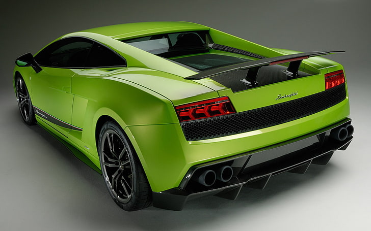 car, green cars, Lamborghini Gallardo Superleggera LP570, mode of transportation