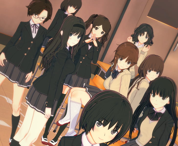 Anime, Amagami, Ai Nanasaki, Haruka Morishima, Kaoru Tanamachi, HD wallpaper