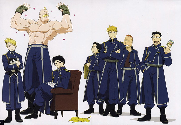 several male anime characters illustration, FullMetal Alchemist, HD wallpaper