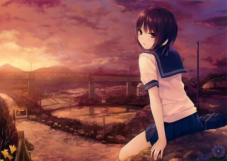 Anime Girl Wallpaper Landscape gambar ke 11