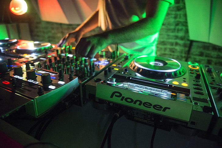 HD wallpaper: white and gray Pioneer DJ controller, turntables, mixing  consoles | Wallpaper Flare