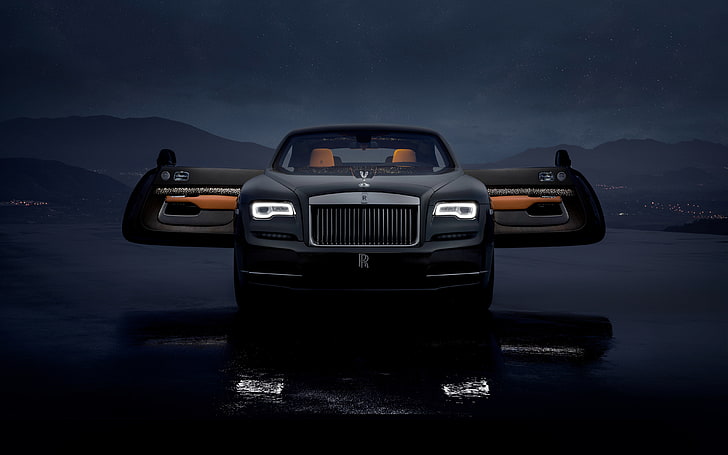 2018 Rolls Royce Wraith Luminary Collection 4K, night, mode of transportation, HD wallpaper