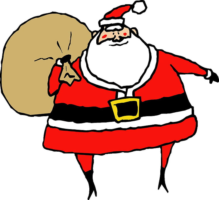 HD wallpaper: Art, Santa Claus, Red Clothes, Cartoon, Big Bag, santa claus  illustration | Wallpaper Flare