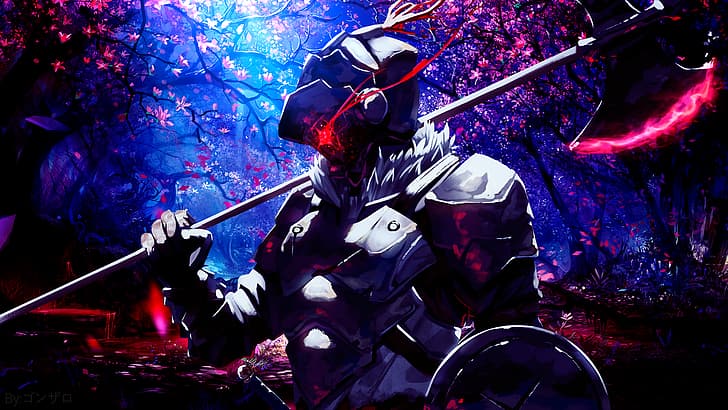 Goblin Slayer, Axe, red eyes, armor, shield hero, Red (character), HD wallpaper