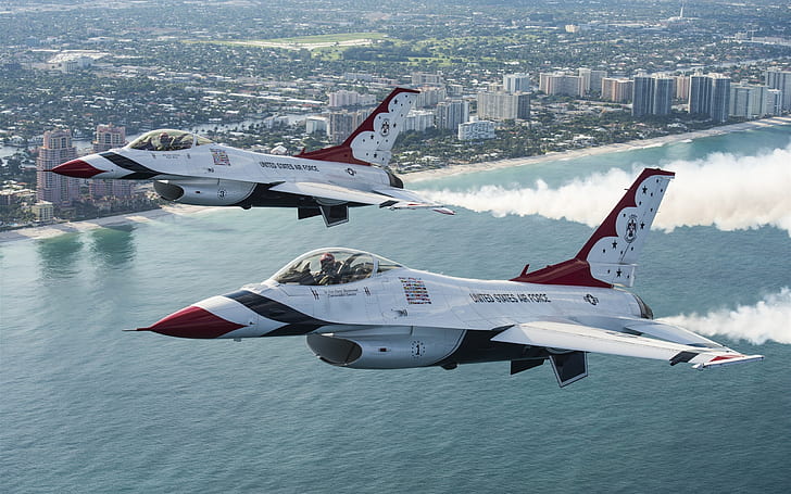 HD wallpaper: Thunderbird F-16 fighter flight in the sky | Wallpaper Flare
