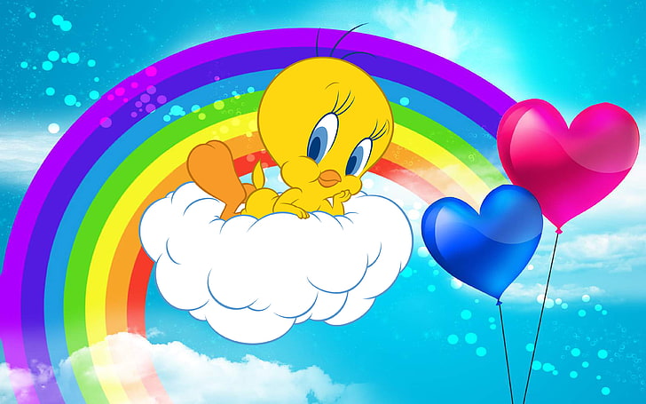 HD wallpaper: Tweety Bird Cartoon Graphics Pics Rainbow Background  3840×2400 | Wallpaper Flare