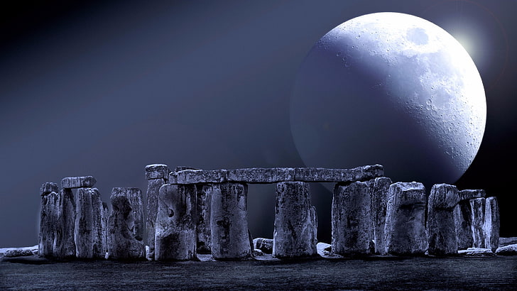 Hd Wallpaper Full Moon Supermoon Stonehenge Enormous Images, Photos, Reviews