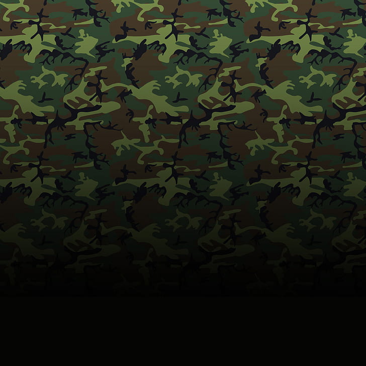 Camouflage, Art, Abstract, Army, Different Shapes, black;brown;green camouflage print