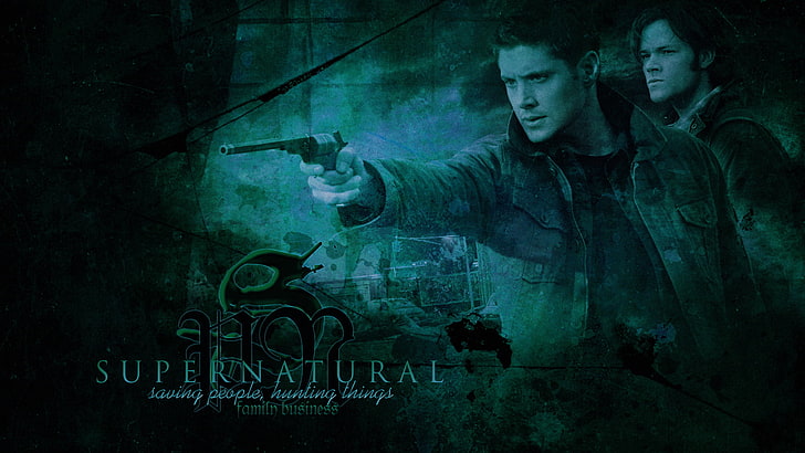 Supernatural digital wallpaper, Sam and Dean, young men, night