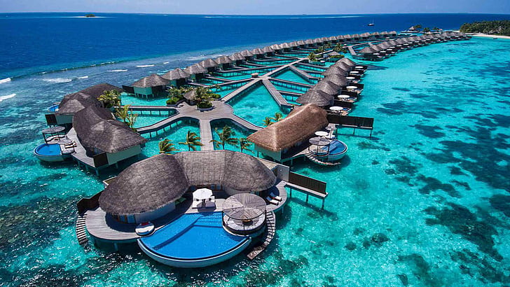 Maldives Asia Private Islands Bungalows Water Resorts In South Asia Indian Ocean Wallpaper Hd 1920×1080, HD wallpaper