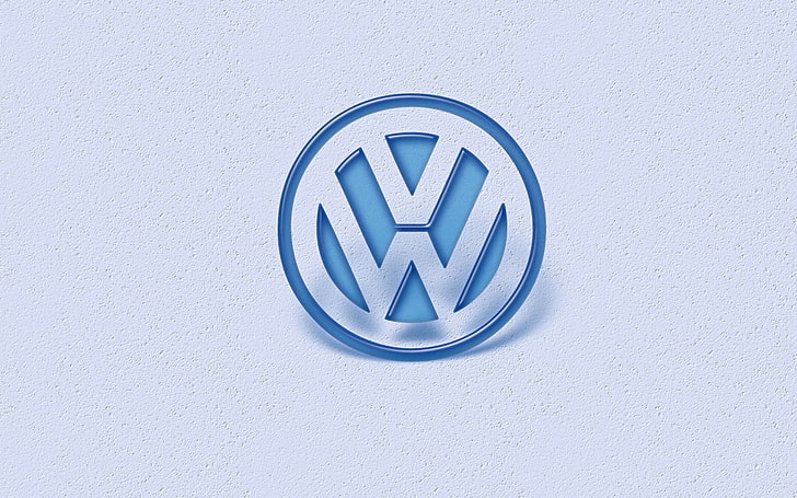 Volkswagen logo, wall - building feature, blue, communication