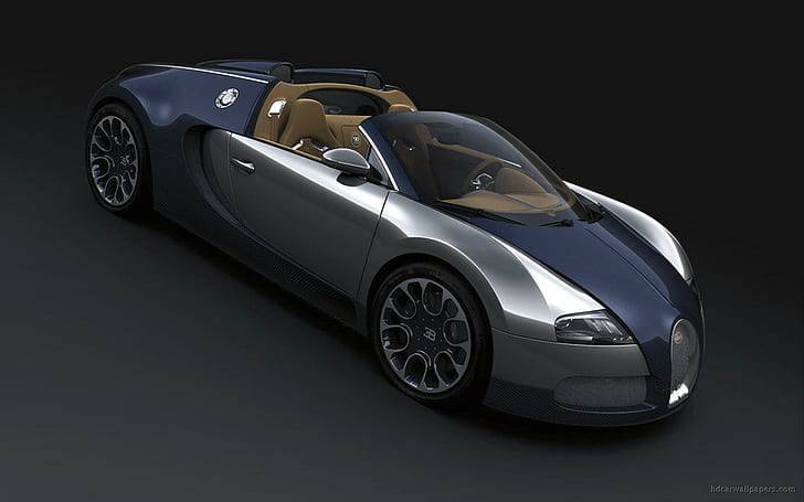 Bugatti Veyron Grand Sport Sang Bleu 5, black and grey super car, HD wallpaper