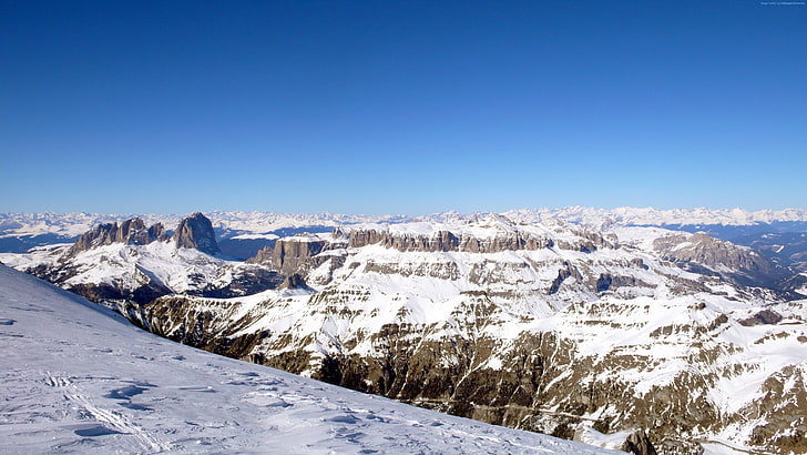 sky, Piz Boe, Italy, Europe, 4K, mountain, snow, HD wallpaper