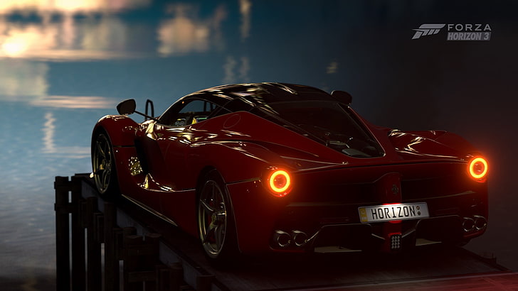 red 5-door hatchback, forza horizon 3, video games, Ferrari, mode of transportation