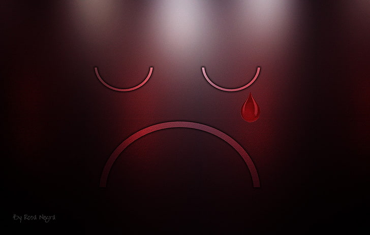 sad emoticon with tear, artwork, no people, indoors, close-up