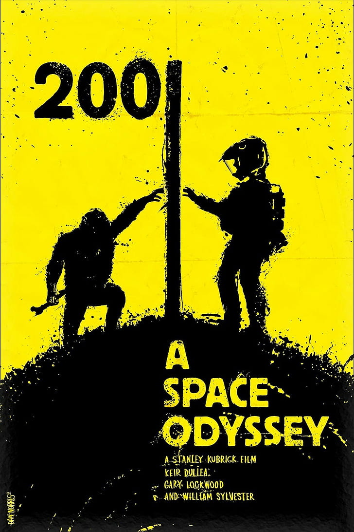 2001 a space odyssey stanley kubrick space monkeys movies, yellow, HD wallpaper