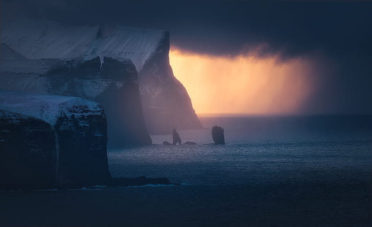 winter, photography, landscape, Faroe Islands
