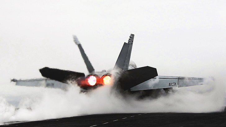 jet plane, aircraft, jets, smoke, United States Navy, F/A-18 Hornet, HD wallpaper