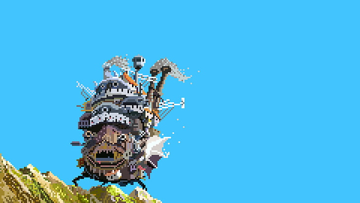 Minecraft fish digital wallpaper, Studio Ghibli, Howl's Moving Castle