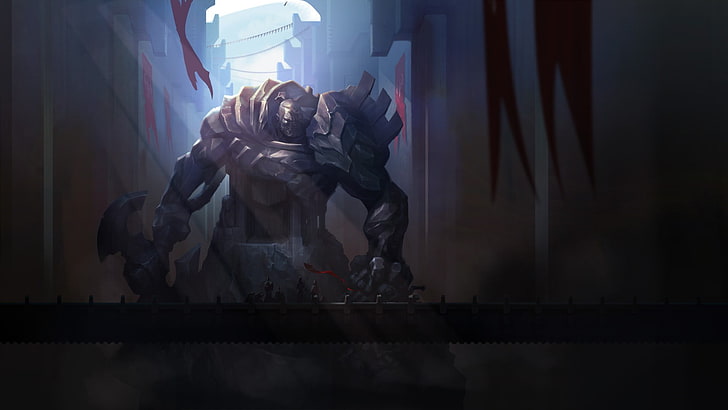 game application screengrab, League of Legends, Sion, indoors