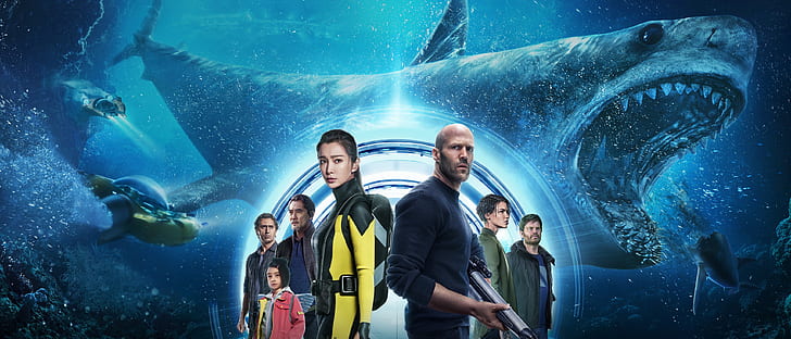 shark, characters, The Meg, The Meg (2018), Megalodon, Meg: Monster depth, HD wallpaper