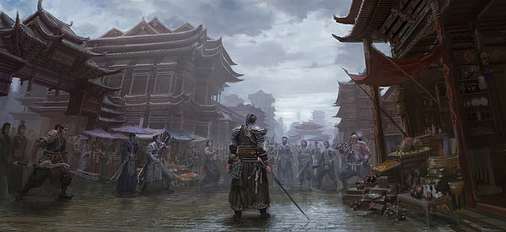 artwork kung fu sword dynasty warriors, architecture, building exterior