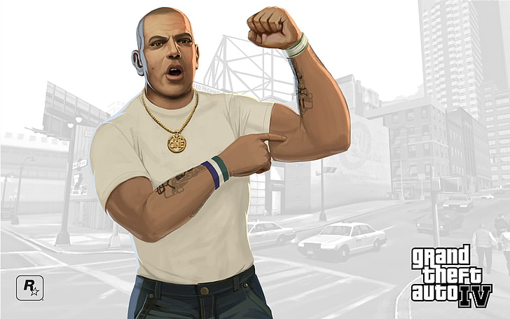 Grand Theft Auto 4 poster, brucie kibbutz, gta 4, athlete, show off, HD wallpaper