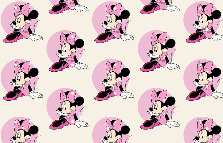 art, Disney, bow, children's, kids, platishko, Minnie mouse, HD wallpaper