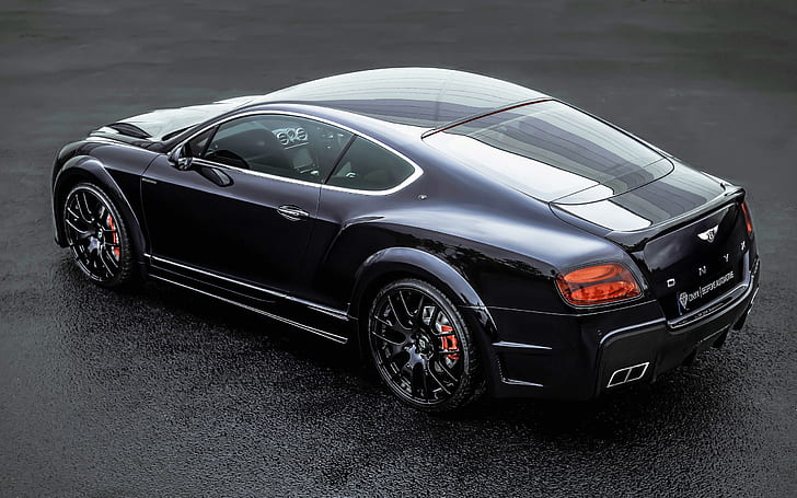 Hd Wallpaper Bentley Continental Gt Onyx Black Car Back View Wallpaper Flare