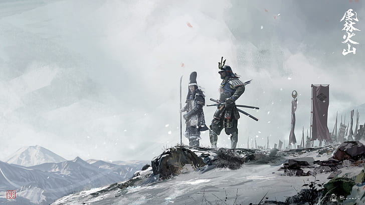HD wallpaper: winter, snow, Asia, Japan, warriors, samurai, warlords, David  Benzal | Wallpaper Flare