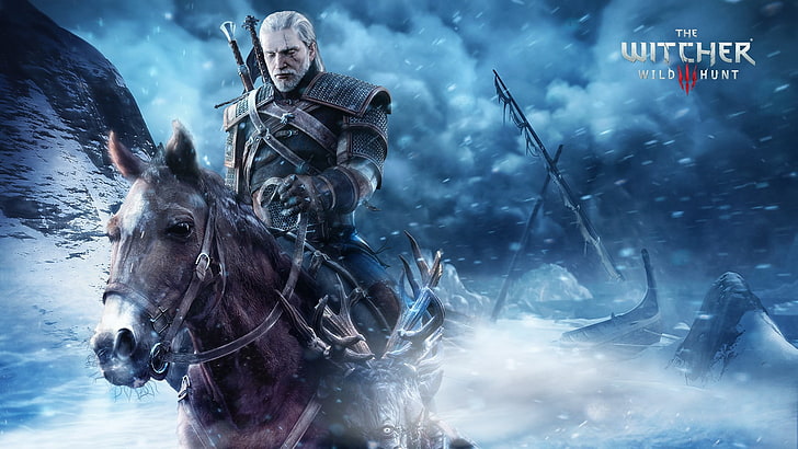 The Witcher Wild Hunt game cover, The Witcher 3: Wild Hunt, video games
