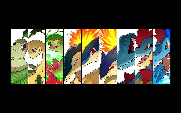 Pokemon character illustration collage, Pokémon, Pokemon Second Generation
