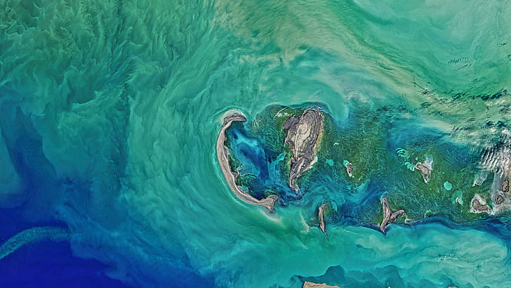 caspian sea, water, aqua, earth, space photography, ocean, blue, HD wallpaper