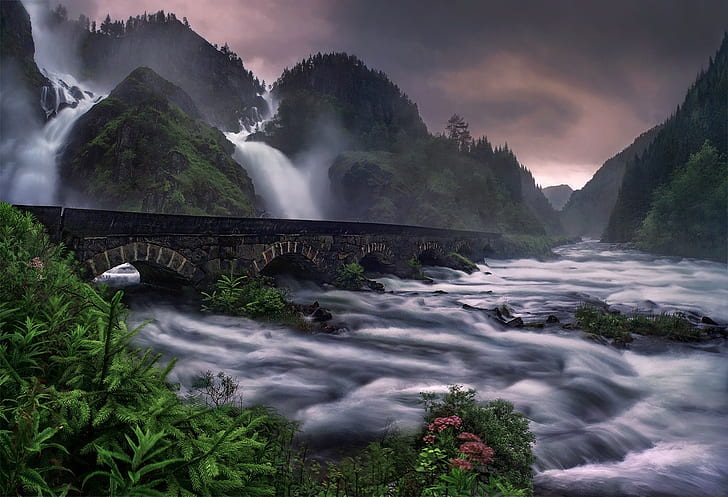 nature, landscape, bridge, HD wallpaper