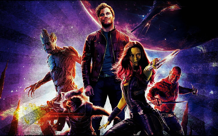 Guardians of the Galaxy digital wallpaper, movies, three quarter length