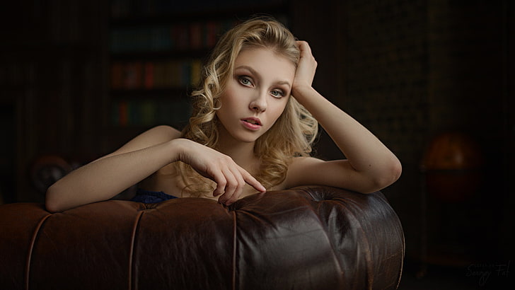 Sergey Fat, women, model, face, blonde, 500px, Alice Tarasenko, HD wallpaper