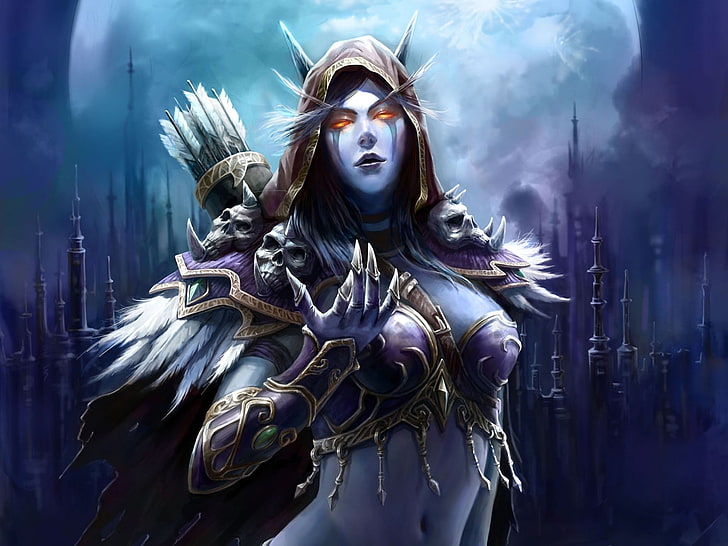 woman in purple top character, World of Warcraft, Sylvanas Windrunner
