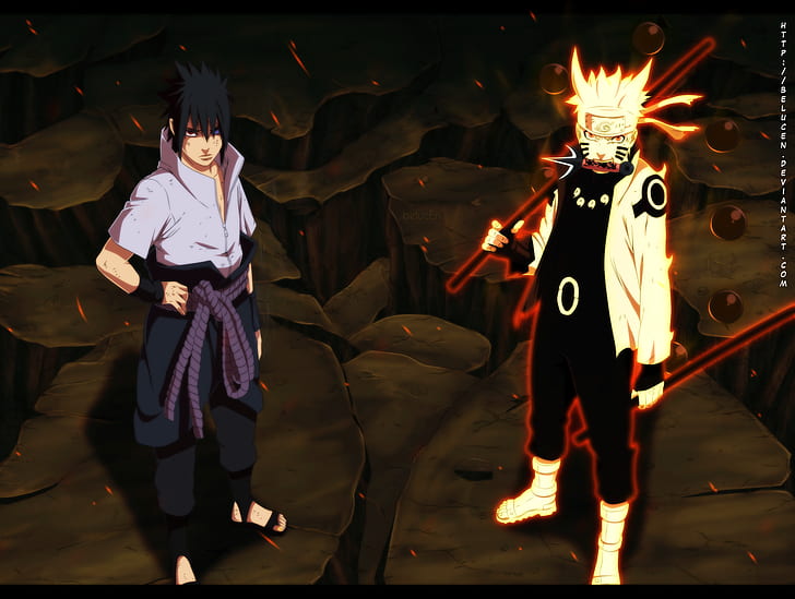 Sasuke Uchiha and Naruto Uzumaki wallpaper, Naruto Shippuuden