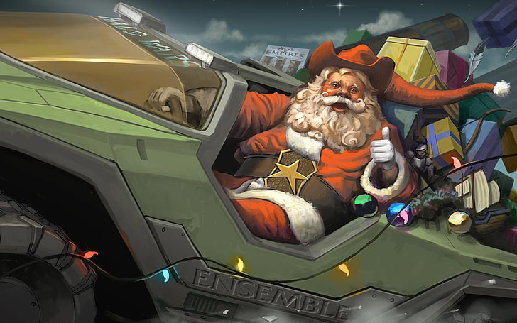 Christmas, gifts, Halo, Santa Claus, Halo Wars, Age of Empires 3, HD wallpaper
