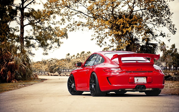 car, Porsche, Porsche 911 GT3, sports car, red cars, transportation