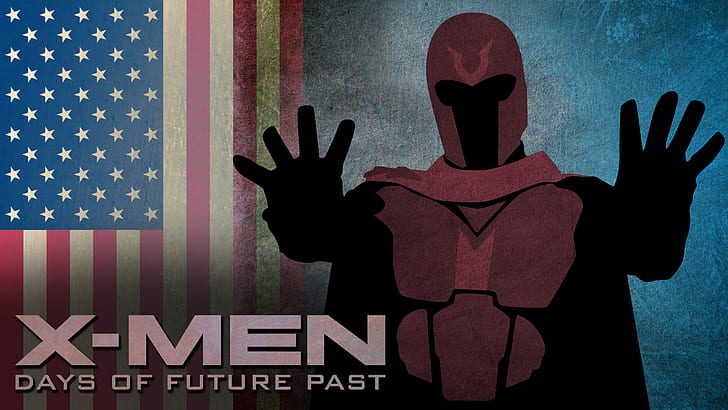 X-Men Days of Future Past Magneto American Flag Flag HD, movies, HD wallpaper