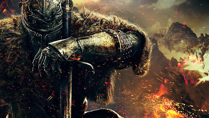 Dark Souls poster, monster illustration, Dark Souls II, video games, HD wallpaper